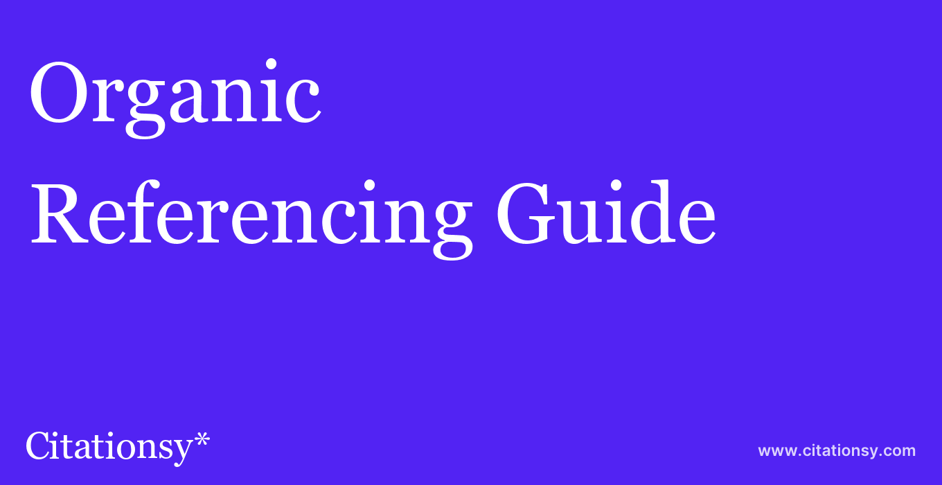 cite Organic & Biomolecular Chemistry  — Referencing Guide